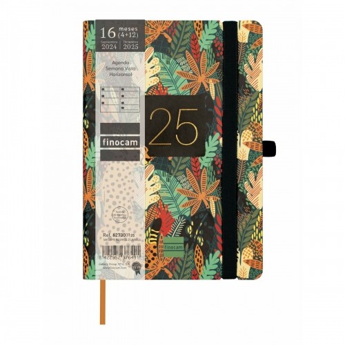 Diary Finocam Capri Multicolour 11,8 x 16,8 cm Jungle 2024-2025 image 2