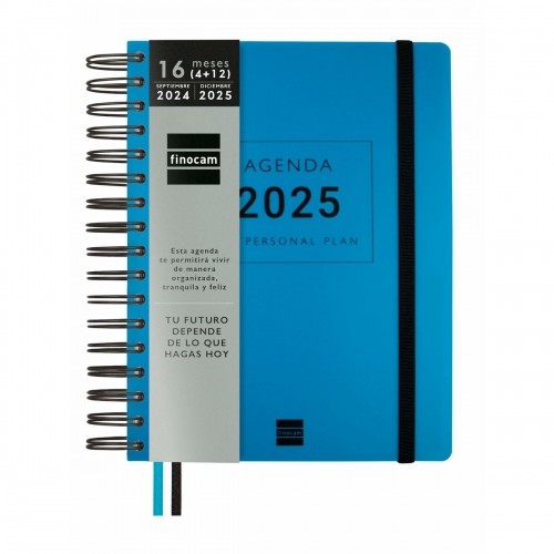 Diary Finocam Tempus Blue Quarto 15,5 x 21,7 cm 2024-2025 image 2