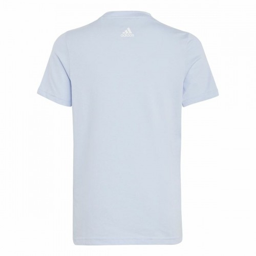Child's Short Sleeve T-Shirt Adidas Linear Logo Blue image 2