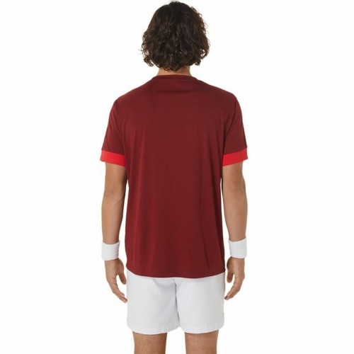Men’s Short Sleeve T-Shirt Asics Court Dark Red Tennis image 2
