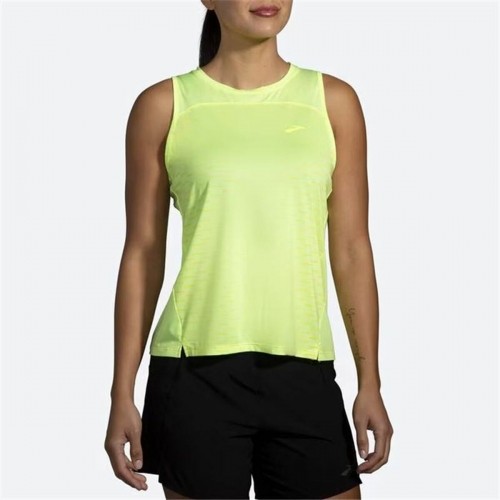 Women's Sleeveless T-shirt Brooks Sprint Free 2.0 Yellow image 2