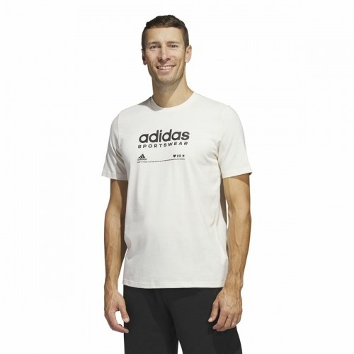 Vīriešu Krekls ar Īsām Piedurknēm Adidas Lounge Balts image 2