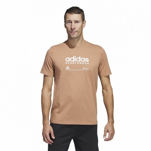 Men’s Short Sleeve T-Shirt Adidas Lounge Brown image 2