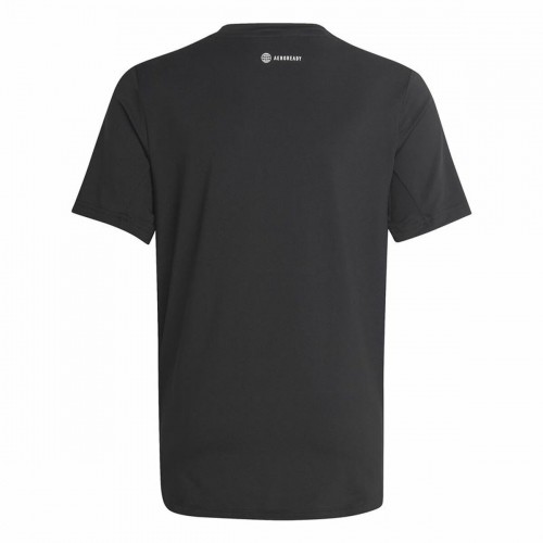 Child's Short Sleeve T-Shirt Adidas Icons Black image 2