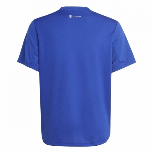 Child's Short Sleeve T-Shirt Adidas Aeroready Blue image 2