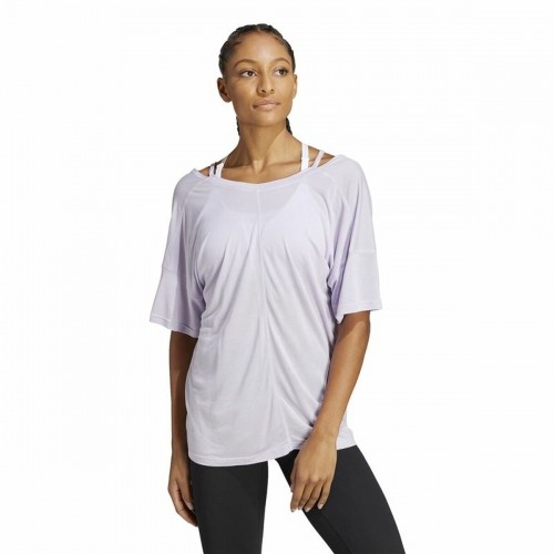 Women’s Short Sleeve T-Shirt Adidas Studio Oversized Lilac image 2