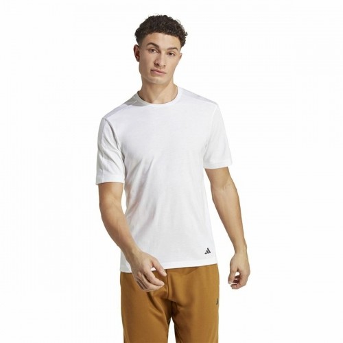 Vīriešu Krekls ar Īsām Piedurknēm Adidas Base Balts image 2