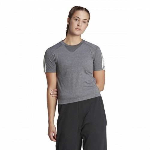 Women’s Short Sleeve T-Shirt Adidas 3 stripes Essentials Light grey image 2