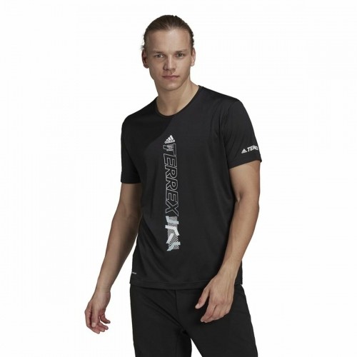 Vīriešu Krekls ar Īsām Piedurknēm Adidas Agravic Melns image 2