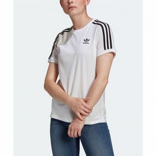 Sieviešu Krekls ar Īsām Piedurknēm Adidas 3 stripes Balts image 2