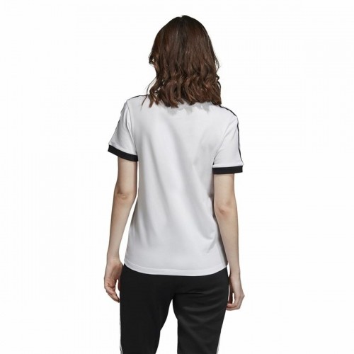 Sieviešu Krekls ar Īsām Piedurknēm Adidas 3 stripes Balts image 2