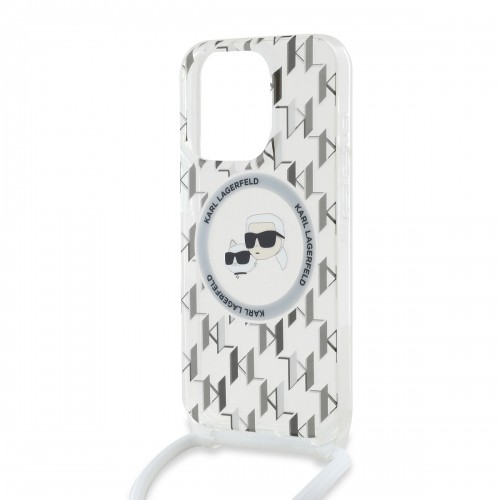 Karl Lagerfeld IML Monogram Crossbody K&CH Heads MagSafe Case for iPhone 15 Pro Max Transparent image 2