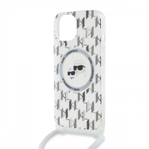 Karl Lagerfeld IML Monogram Crossbody K&CH Heads MagSafe Case for iPhone 14 Transparent image 2