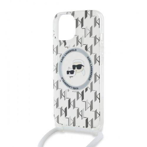 Karl Lagerfeld IML Monogram Crossbody K&CH Heads MagSafe Case for iPhone 13 Transparent image 2
