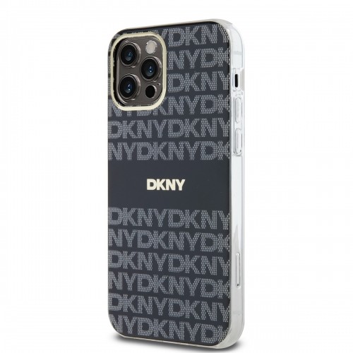 DKNY PC|TPU Repeat Pattern Tonal Stripe Magsafe Case for iPhone 12|12 Pro Black image 2