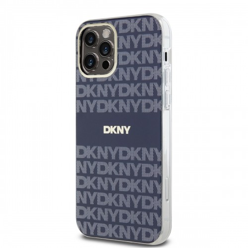 DKNY PC|TPU Repeat Pattern Tonal Stripe Magsafe Case for iPhone 12|12 Pro Blue image 2