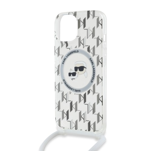 Karl Lagerfeld IML Monogram Crossbody K&CH Heads MagSafe Case for iPhone 15 Transparent image 2