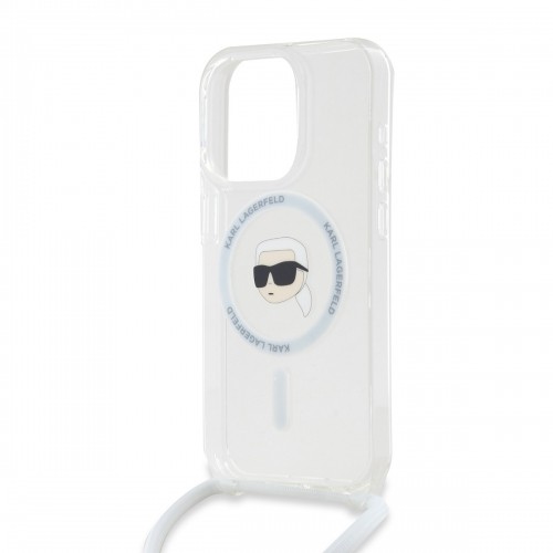 Karl Lagerfeld IML Crossbody Karl Head MagSafe Case for iPhone 15 Pro Max Transparent image 2