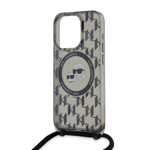Karl Lagerfeld IML Monogram Crossbody K&CH Heads MagSafe Case for iPhone 15 Pro Max Black image 2