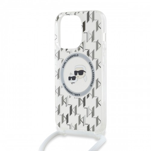 Karl Lagerfeld IML Monogram Crossbody K&CH Heads MagSafe Case for iPhone 14 Pro Transparent image 2