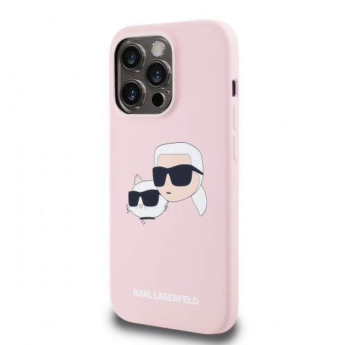 Karl Lagerfeld Liquid Silicone Double Heads MagSafe Case for iPhone 14 Pro Max Pink image 2
