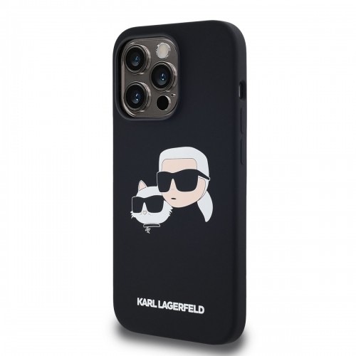 Karl Lagerfeld Liquid Silicone Double Heads MagSafe Case for iPhone 14 Pro Black image 2