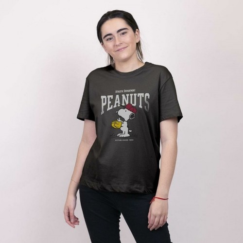 Sieviešu Krekls ar Īsām Piedurknēm Snoopy Melns image 2