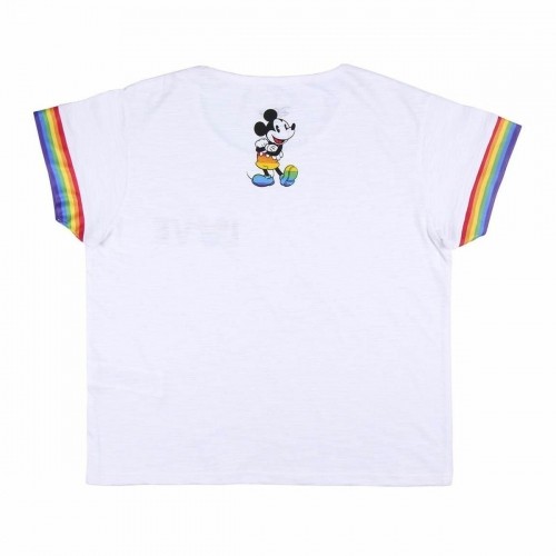 Sieviešu Krekls ar Īsām Piedurknēm Disney Love Pride Balts image 2