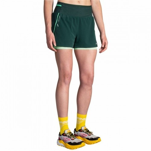 Спортивные женские шорты Brooks High Point 3" 2-in-1 2.0 Зеленый image 2