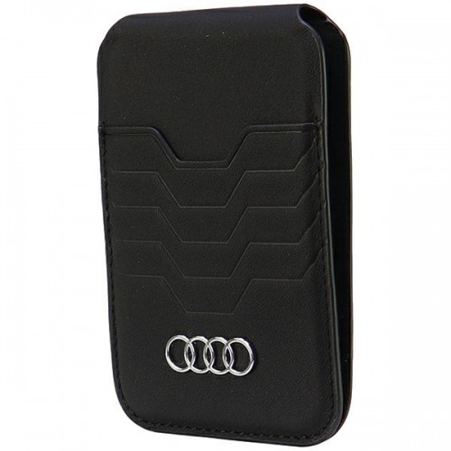 Audi Leather Wallet Card Slot Stand czarny|black MagSafe AU-MSCH-GT|D3-BK image 2
