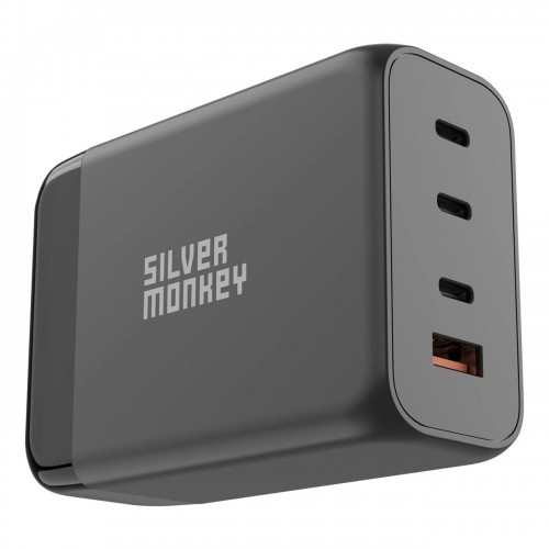 Silver Monkey SMA155 200W 3xUSB-C PD USB-A QC 3.0 GaN Charger with Detachable Power Cable - Black image 2