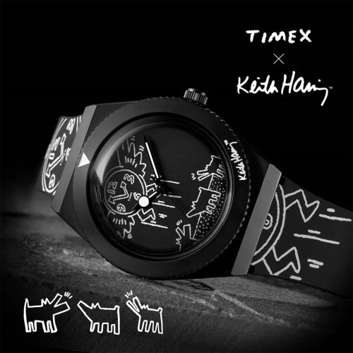 Vīriešu Pulkstenis Timex Q X KEITH HARING SPECIAL EDT. Melns (Ø 38 mm) image 2