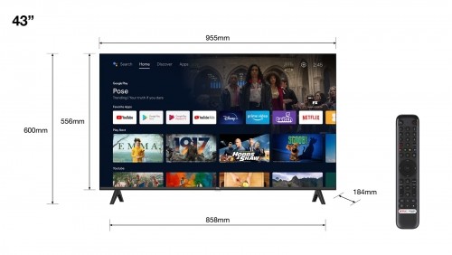 TCL S54 Series 43S5400A TV 109.2 cm (43") Full HD Smart TV Wi-Fi Silver 220 cd/m2 image 2