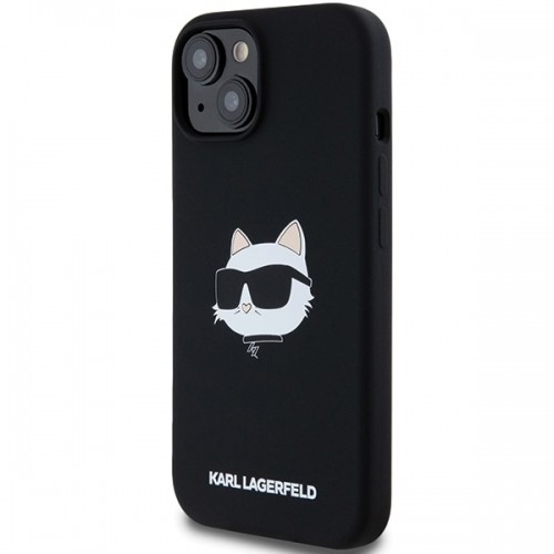 Karl Lagerfeld KLHMP15SSCHPPLK iPhone 15 | 14 | 13 6.1" czarny|black hardcase Silicone Choupette Head MagSafe image 2