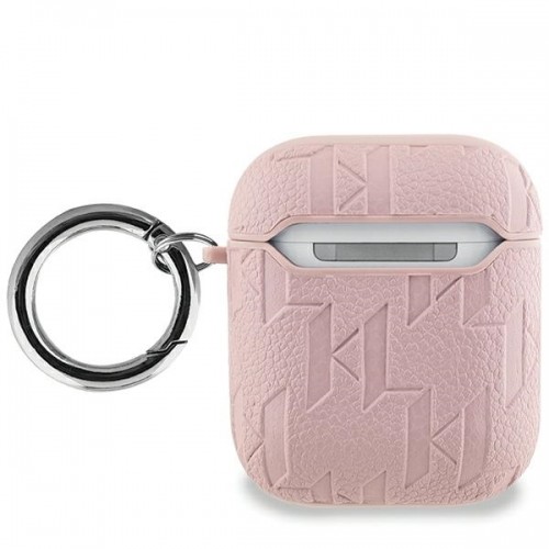 Karl Lagerfeld KLA2PGKCPP AirPods 1|2 cover różowy|pink Monogram Karl & Choupette Head image 2