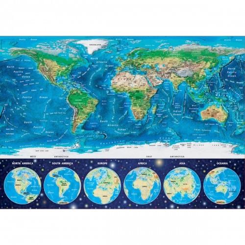 Puzzle Educa World Map Neon 16760.0 1000 Pieces image 2