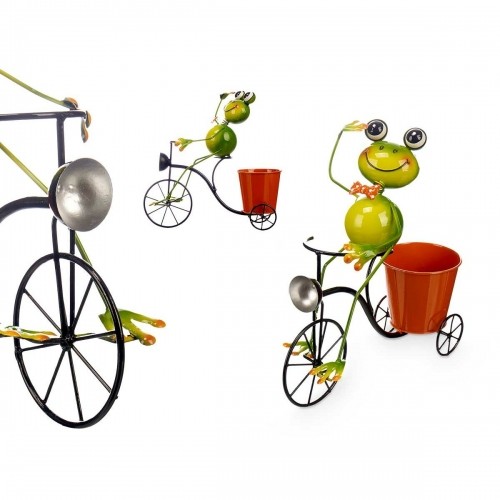 Planter Yellow Red Green Metal Bicycle Frog 31,5 x 32 x 17 cm image 2