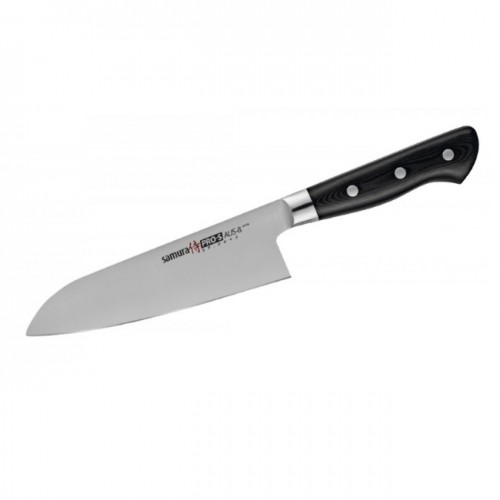 Samura PRO-S Универсальный Кухонный нож SANTOKU 180mm из AUS 8 Японской стали 58 HRC image 2