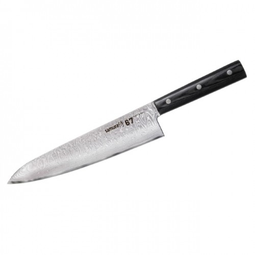 Samura DAMASCUS 67 Универсальный Кухонный нож Шевповора 8.2"/208mm из AUS 10 Дамасской стали 61 HRC (67-слойный) image 2
