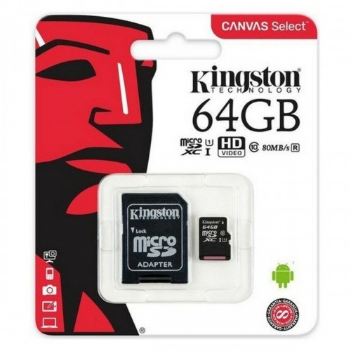 Micro SD Memory Card with Adaptor Kingston exFAT image 2