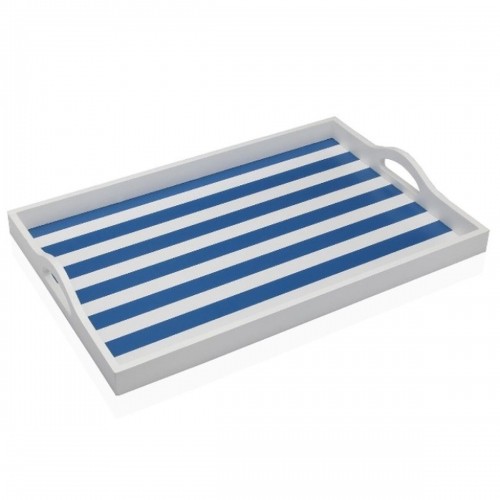 Tray Versa Blue MDF Wood 30 x 5 x 45 cm Stripes image 2