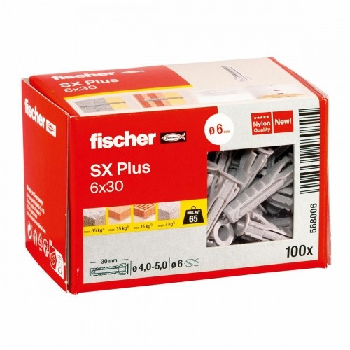 Шипы Fischer SX Plus n6 568006 Нейлон Ø 6 x 30 mm (100 штук) image 2