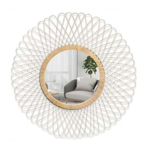 Wall mirror Versa White Bamboo Mirror Circular 2,5 x 75 x 75 cm image 2