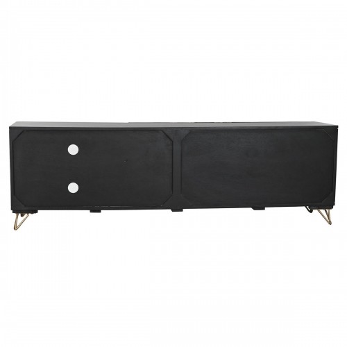 TV furniture Home ESPRIT Black Metal Mango wood 160 x 40 x 50 cm image 2