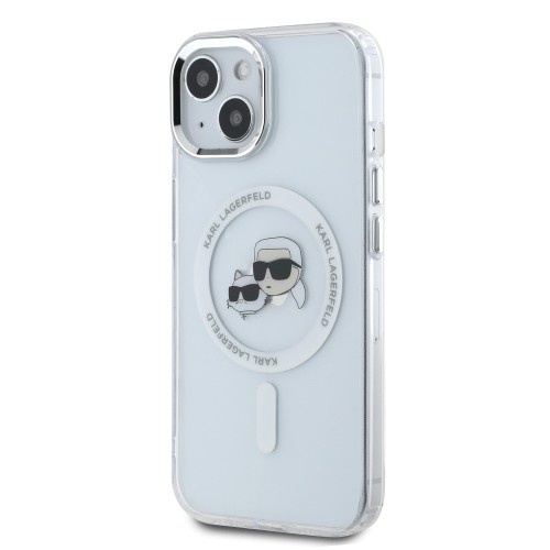 Karl Lagerfeld IML K&CH Heads Metal Frame MagSafe Case for iPhone 15 Transparent image 2