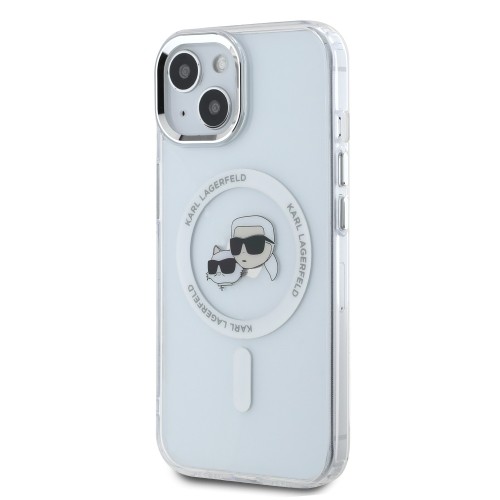 Karl Lagerfeld IML K&CH Heads Metal Frame MagSafe Case for iPhone 14 Transparent image 2