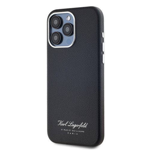 Karl Lagerfeld Grained PU Hotel RSG Case for iPhone 15 Pro Black image 2