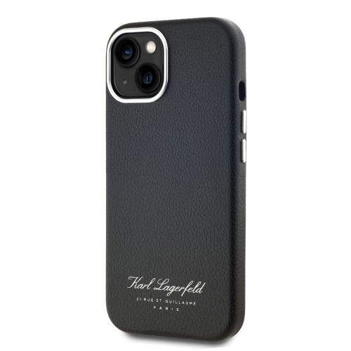 Karl Lagerfeld Grained PU Hotel RSG Case for iPhone 15 Black image 2