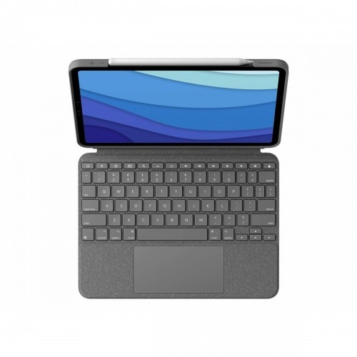 Bluetooth-клавиатура с подставкой для планшета Logitech Чёрный Серый немецкий QWERTZ image 2