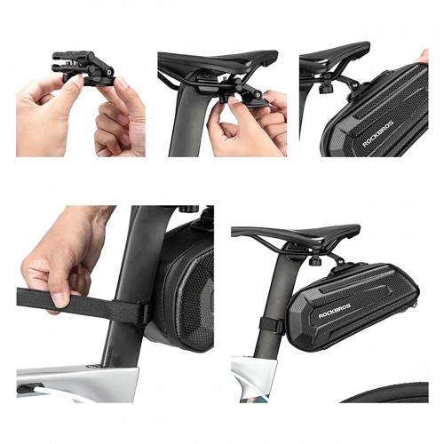 Rockbros B69 bicycle saddle bag 1.7l with easy release system - black image 2